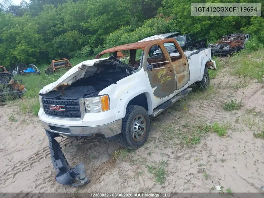 2012 GMC Sierra C3500 VIN: 1GT412CGXCF119694 Lot: 12380832