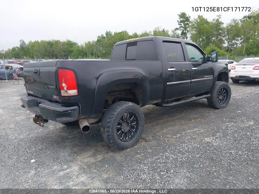 2012 GMC Sierra 2500Hd Denali VIN: 1GT125E81CF171772 Lot: 12641065
