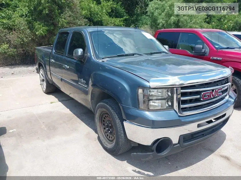 2012 GMC Sierra 1500 Sle VIN: 3GTP1VE03CG116794 Lot: 45172355