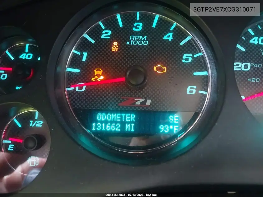2012 GMC Sierra 1500 Sle VIN: 3GTP2VE7XCG310071 Lot: 45587831