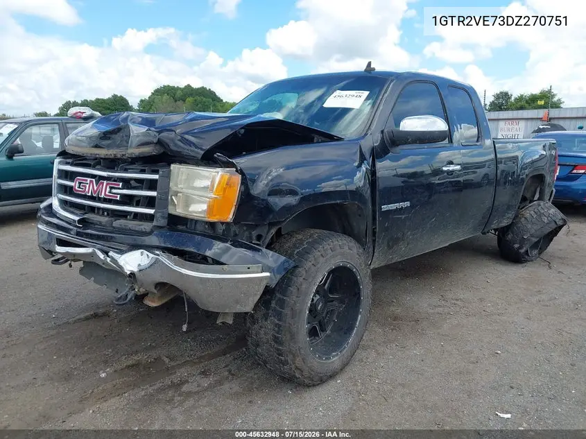 2013 GMC Sierra 1500 Sle VIN: 1GTR2VE73DZ270751 Lot: 45632948
