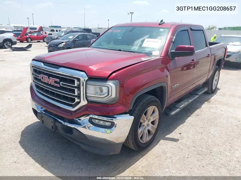 2016 GMC Sierra 1500 Sle VIN: 3GTP1MEC1GG208657 Lot: 45659499