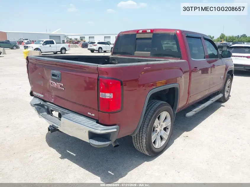 2016 GMC Sierra 1500 Sle VIN: 3GTP1MEC1GG208657 Lot: 45659499