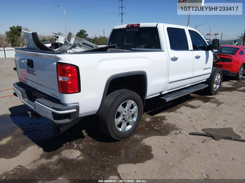 2017 GMC Sierra 2500Hd Denali VIN: 1GT12UEY5HF233417 Lot: 45359101