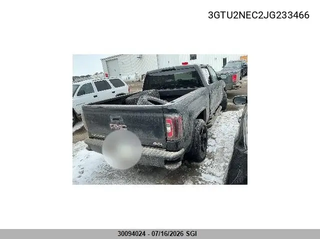2018 GMC Sierra K1500 Slt VIN: 3GTU2NEC2JG233466 Lot: 30094024
