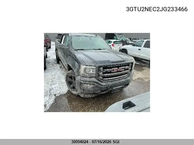 2018 GMC Sierra K1500 Slt VIN: 3GTU2NEC2JG233466 Lot: 30094024
