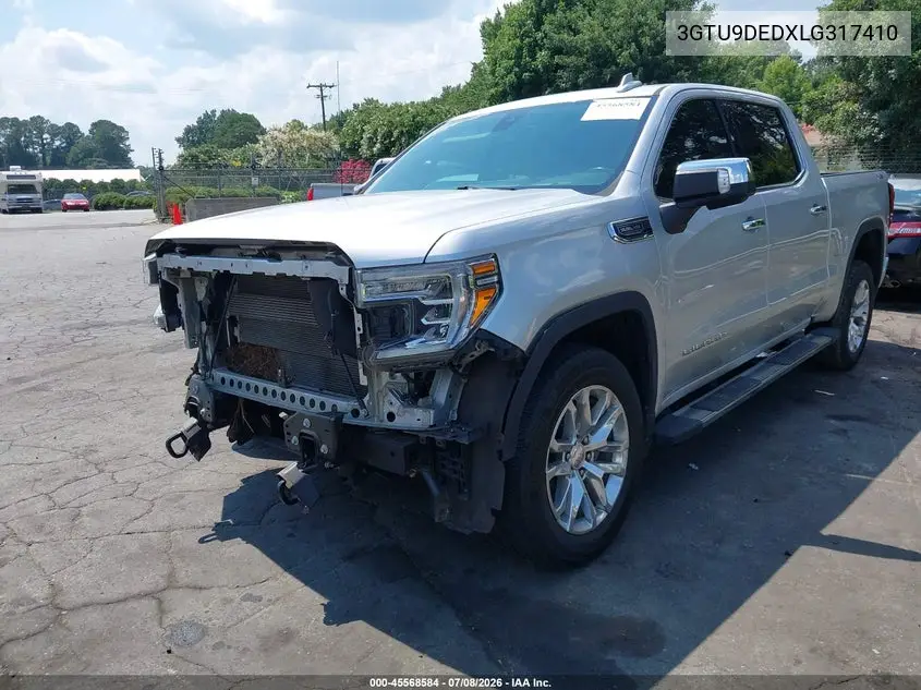 2020 GMC Sierra 1500 4Wd Short Box Slt VIN: 3GTU9DEDXLG317410 Lot: 45568584