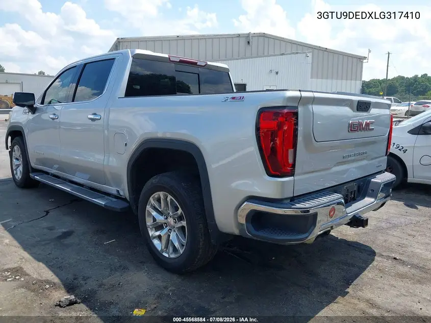 2020 GMC Sierra 1500 4Wd Short Box Slt VIN: 3GTU9DEDXLG317410 Lot: 45568584