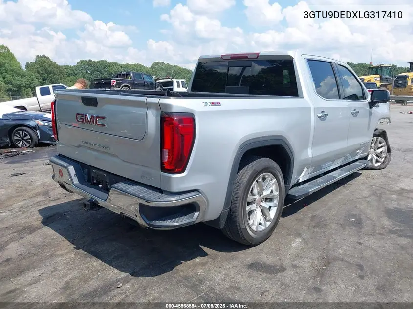 2020 GMC Sierra 1500 4Wd Short Box Slt VIN: 3GTU9DEDXLG317410 Lot: 45568584
