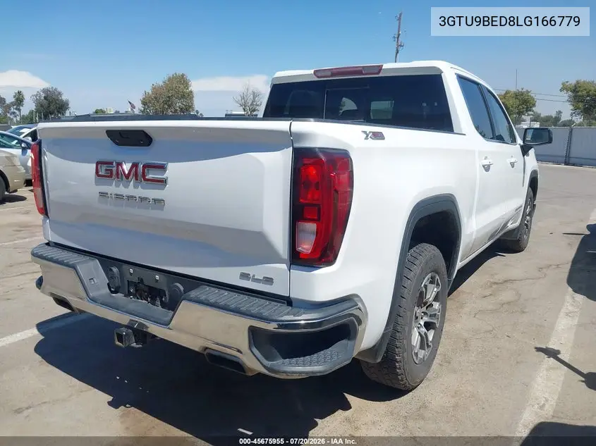 2020 GMC Sierra 1500 4Wd Short Box Sle VIN: 3GTU9BED8LG166779 Lot: 45675955