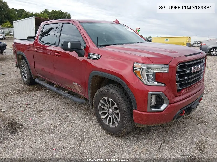 2021 GMC Sierra 1500 4Wd Short Box At4 VIN: 3GTU9EET1MG189881 Lot: 45406741