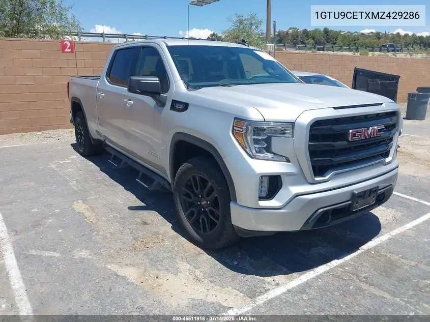 2021 GMC Sierra 1500 4Wd Standard Box Elevation VIN: 1GTU9CETXMZ429286 Lot: 45511918