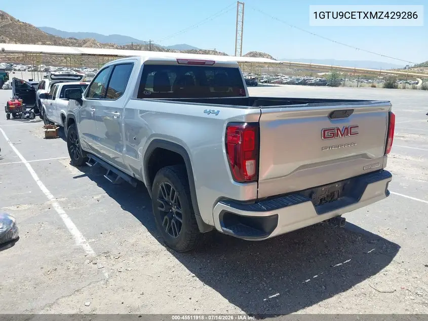 2021 GMC Sierra 1500 4Wd Standard Box Elevation VIN: 1GTU9CETXMZ429286 Lot: 45511918