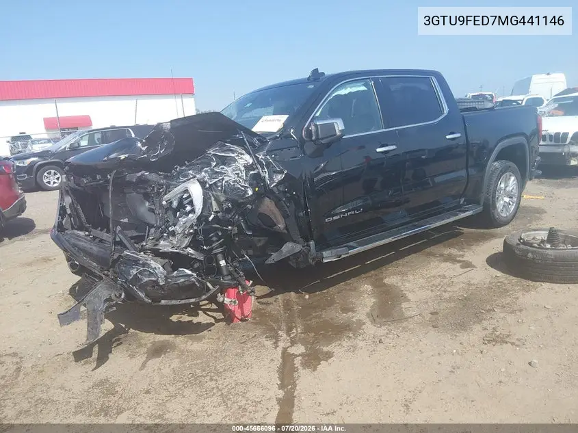 2021 GMC Sierra 1500 4Wd Short Box Denali VIN: 3GTU9FED7MG441146 Lot: 45666096