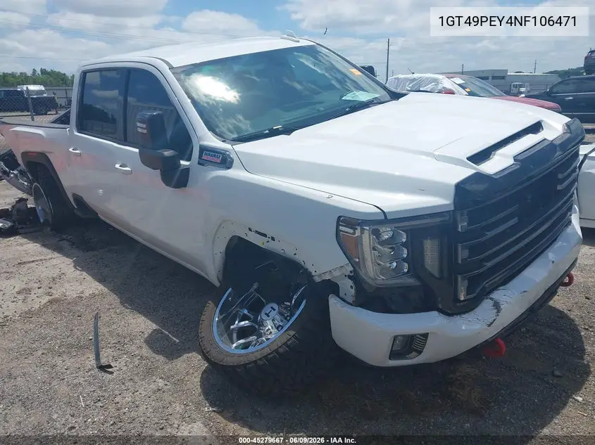 2022 GMC Sierra 2500Hd 4Wd Standard Bed At4 VIN: 1GT49PEY4NF106471 Lot: 45279667
