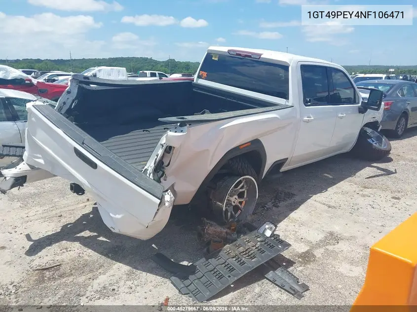 2022 GMC Sierra 2500Hd 4Wd Standard Bed At4 VIN: 1GT49PEY4NF106471 Lot: 45279667
