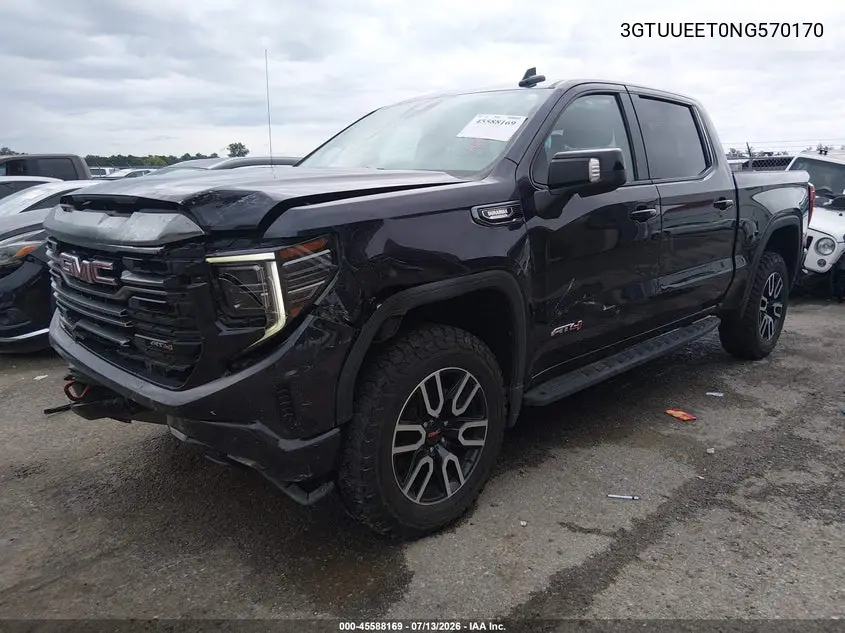2022 GMC Sierra 1500 4Wd Short Box At4 VIN: 3GTUUEET0NG570170 Lot: 45588169