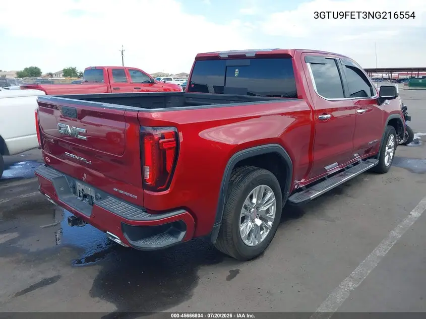 2022 GMC Sierra 1500 Limited 4Wd Short Box Denali VIN: 3GTU9FET3NG216554 Lot: 45666804