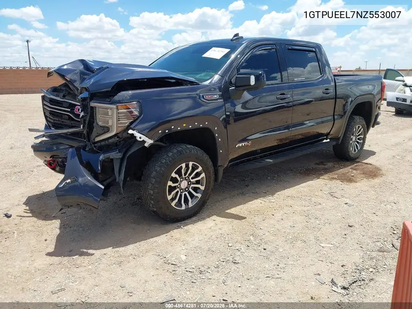 2022 GMC Sierra 1500 4Wd Short Box At4 VIN: 1GTPUEEL7NZ553007 Lot: 45674281