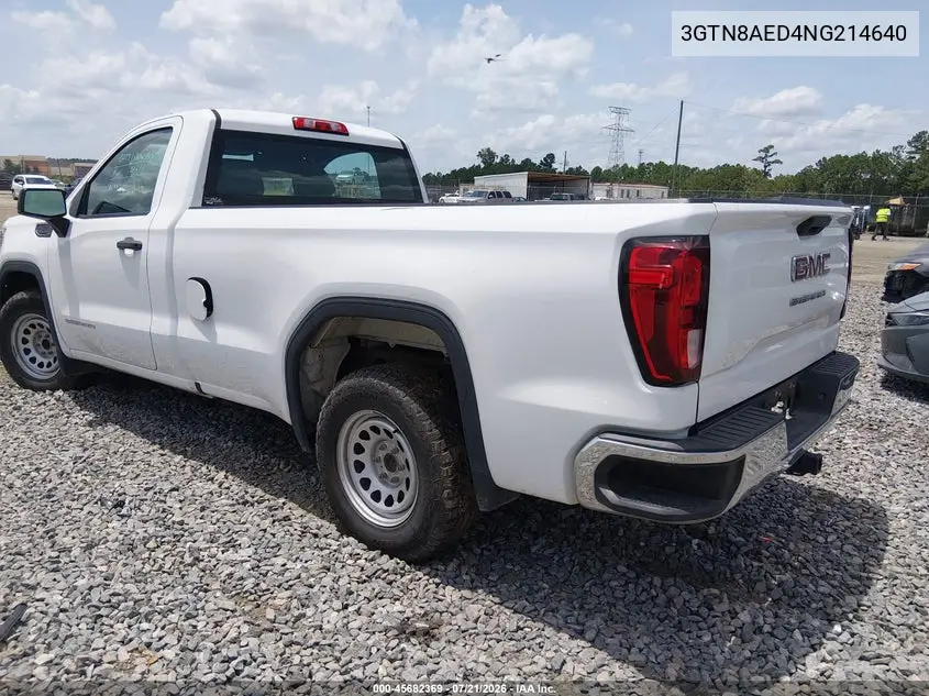 2022 GMC Sierra 1500 Limited 2Wd Long Box Pro VIN: 3GTN8AED4NG214640 Lot: 45682369