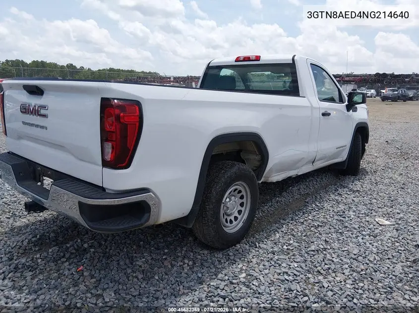 2022 GMC Sierra 1500 Limited 2Wd Long Box Pro VIN: 3GTN8AED4NG214640 Lot: 45682369