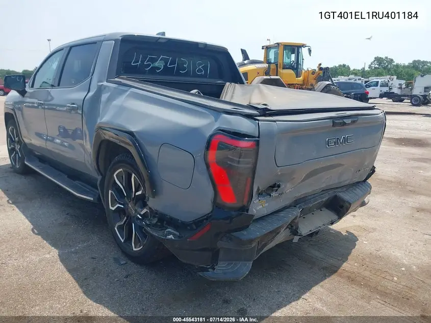 2024 GMC Sierra Ev Denali Edition 1 VIN: 1GT401EL1RU401184 Lot: 45543181