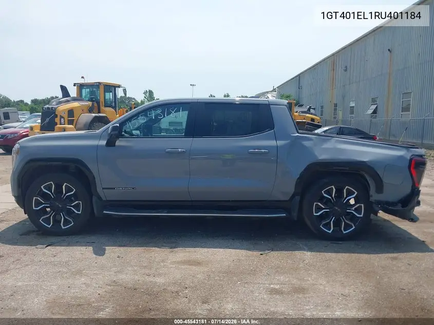 2024 GMC Sierra Ev Denali Edition 1 VIN: 1GT401EL1RU401184 Lot: 45543181