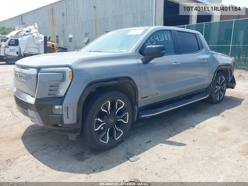 2024 GMC Sierra Ev Denali Edition 1 VIN: 1GT401EL1RU401184 Lot: 45543181