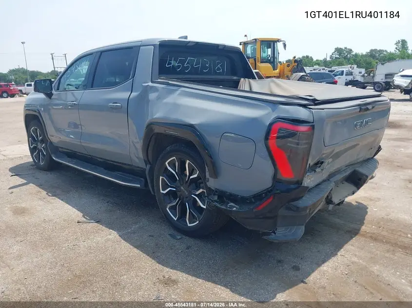 2024 GMC Sierra Ev Denali Edition 1 VIN: 1GT401EL1RU401184 Lot: 45543181