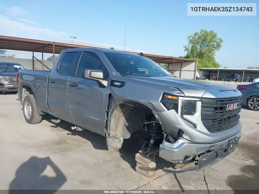 2025 GMC Sierra 1500 2Wd Standard Box Pro VIN: 1GTRHAEK3SZ134743 Lot: 45625789