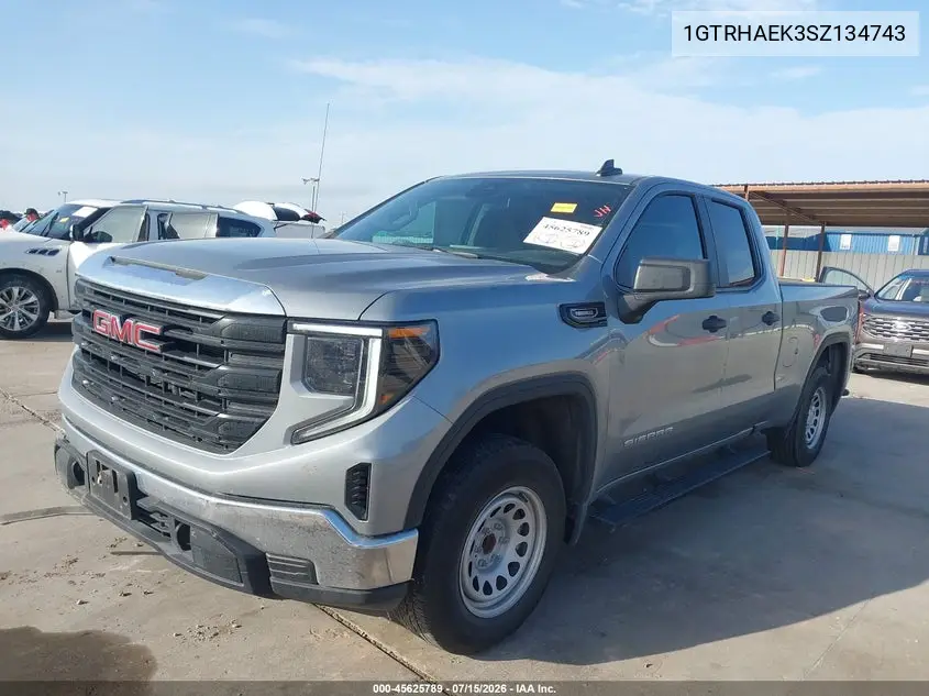 2025 GMC Sierra 1500 2Wd Standard Box Pro VIN: 1GTRHAEK3SZ134743 Lot: 45625789