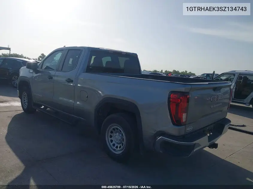 2025 GMC Sierra 1500 2Wd Standard Box Pro VIN: 1GTRHAEK3SZ134743 Lot: 45625789