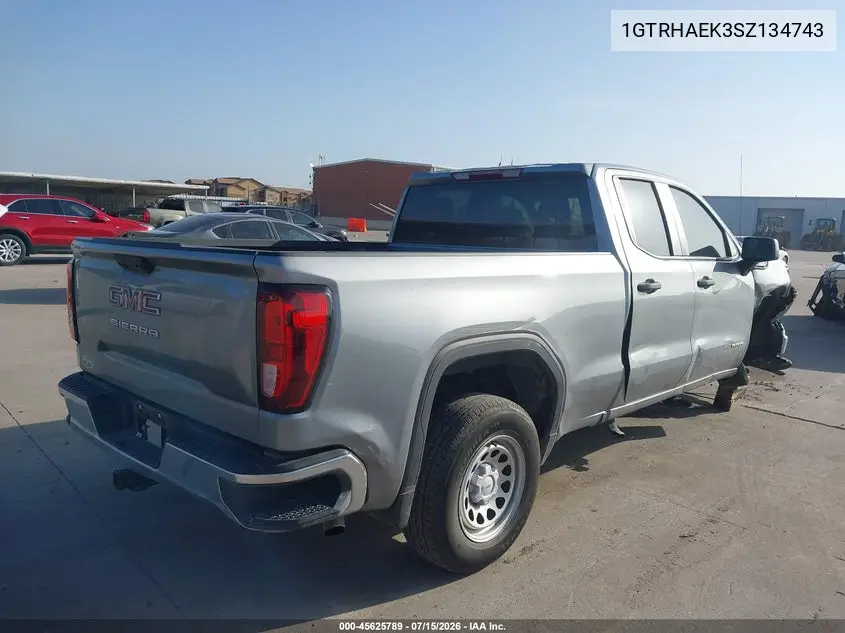 2025 GMC Sierra 1500 2Wd Standard Box Pro VIN: 1GTRHAEK3SZ134743 Lot: 45625789