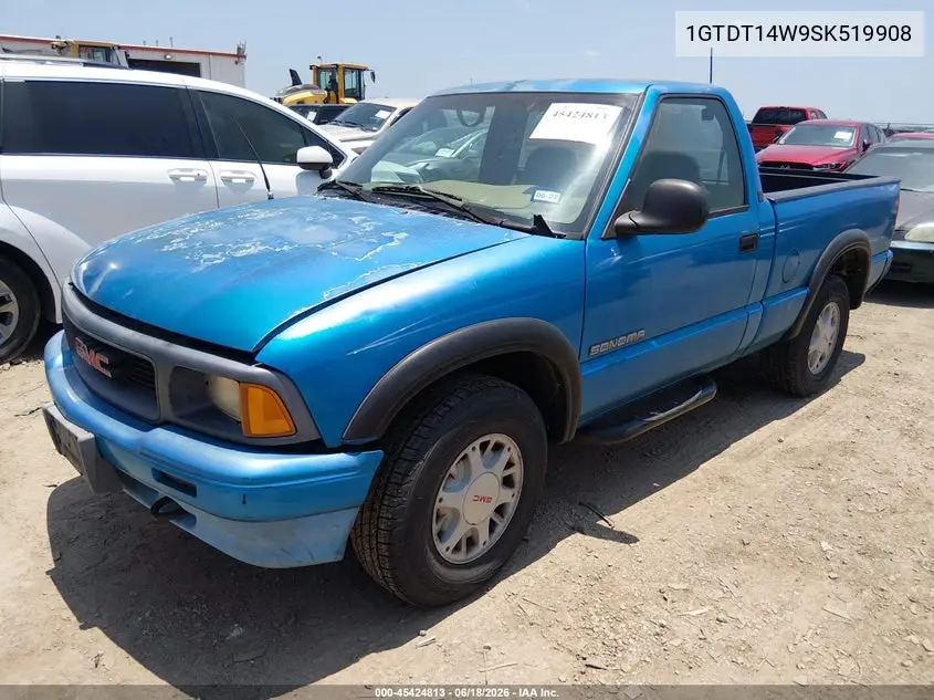 1995 GMC Sonoma VIN: 1GTDT14W9SK519908 Lot: 45424813