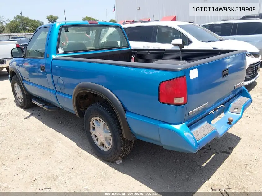 1995 GMC Sonoma VIN: 1GTDT14W9SK519908 Lot: 45424813