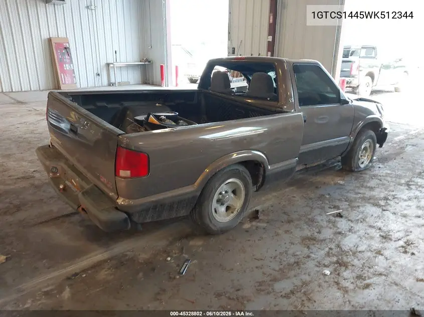 1998 GMC Sonoma Sls VIN: 1GTCS1445WK512344 Lot: 45328802