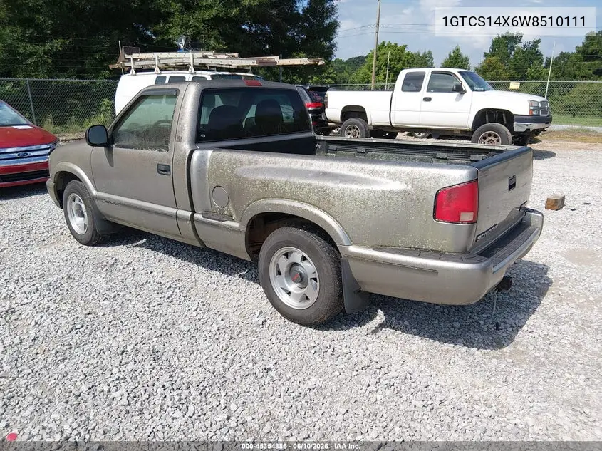 1998 GMC Sonoma Sls Sportside VIN: 1GTCS14X6W8510111 Lot: 45354886