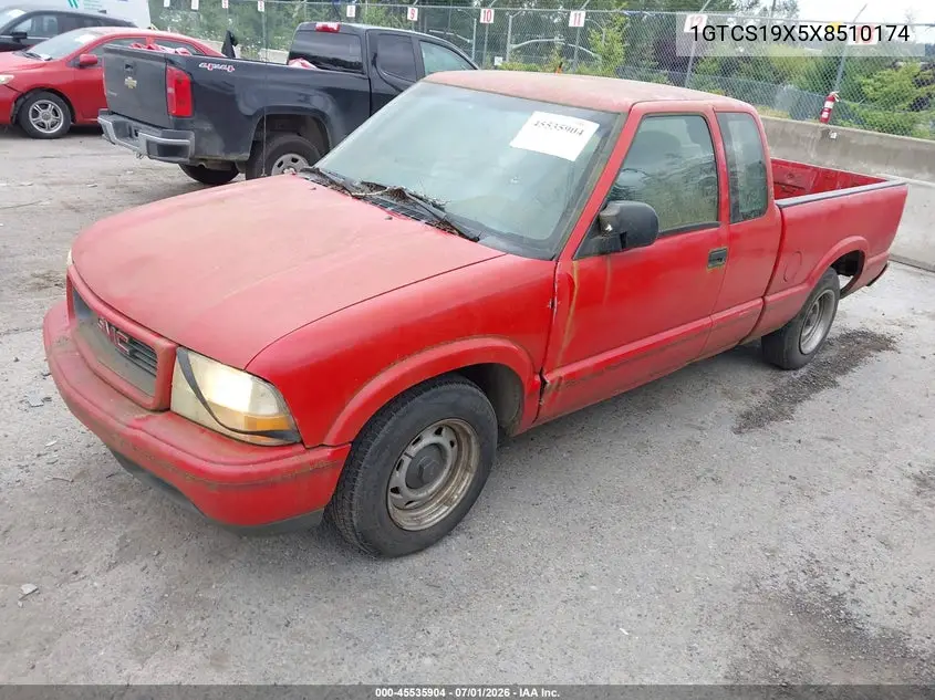 1999 GMC Sonoma Sls VIN: 1GTCS19X5X8510174 Lot: 45535904