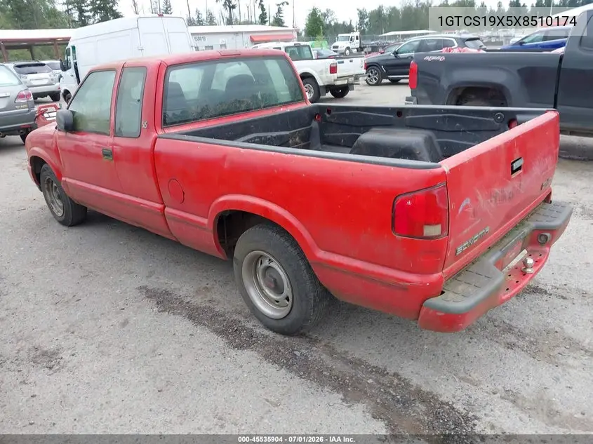 1999 GMC Sonoma Sls VIN: 1GTCS19X5X8510174 Lot: 45535904