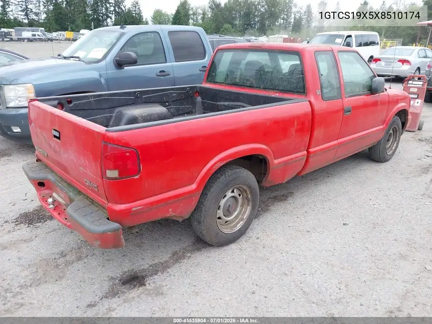 1999 GMC Sonoma Sls VIN: 1GTCS19X5X8510174 Lot: 45535904