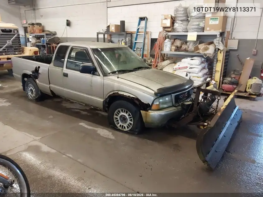 2000 GMC Sonoma Sls VIN: 1GTDT19W2Y8113371 Lot: 45394796