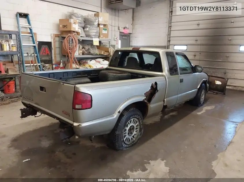 2000 GMC Sonoma Sls VIN: 1GTDT19W2Y8113371 Lot: 45394796