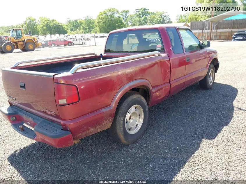 2001 GMC Sonoma Sls VIN: 1GTCS19W118202790 Lot: 44893431