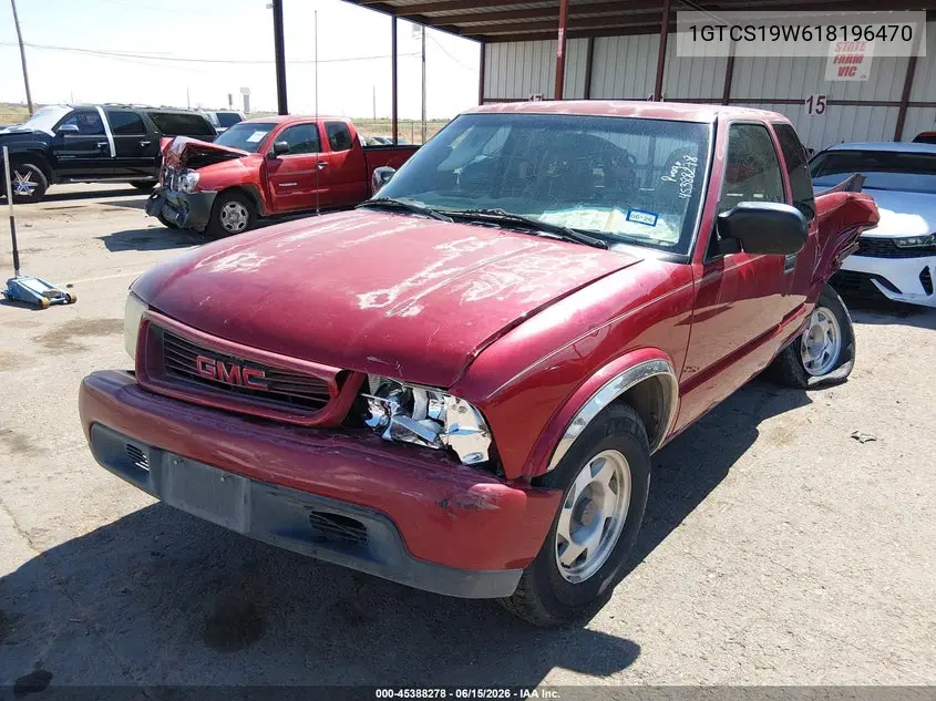 2001 GMC Sonoma Sls VIN: 1GTCS19W618196470 Lot: 45388278