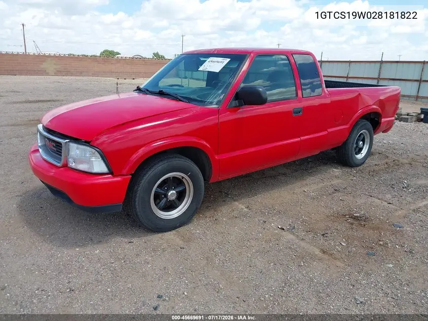 2002 GMC Sonoma Sls VIN: 1GTCS19W028181822 Lot: 45669691