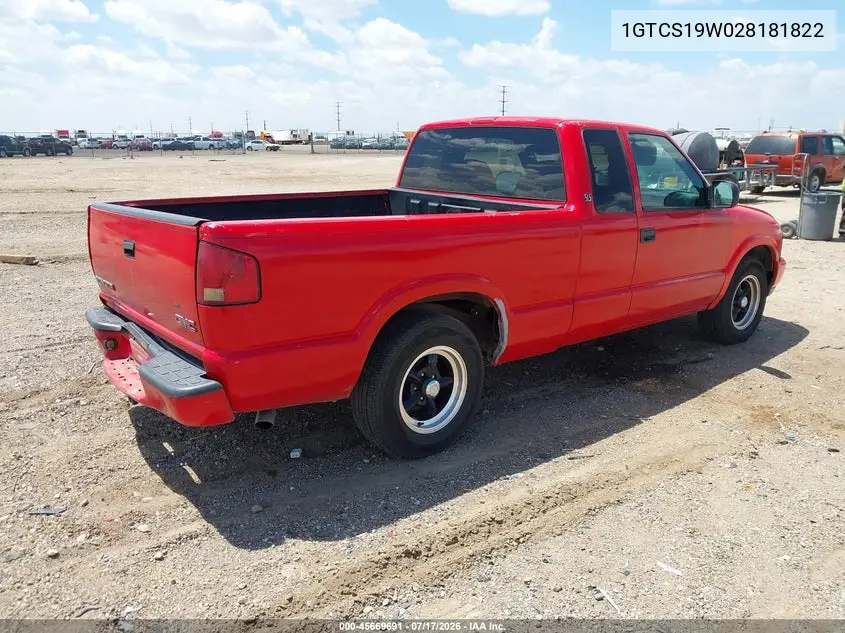 2002 GMC Sonoma Sls VIN: 1GTCS19W028181822 Lot: 45669691
