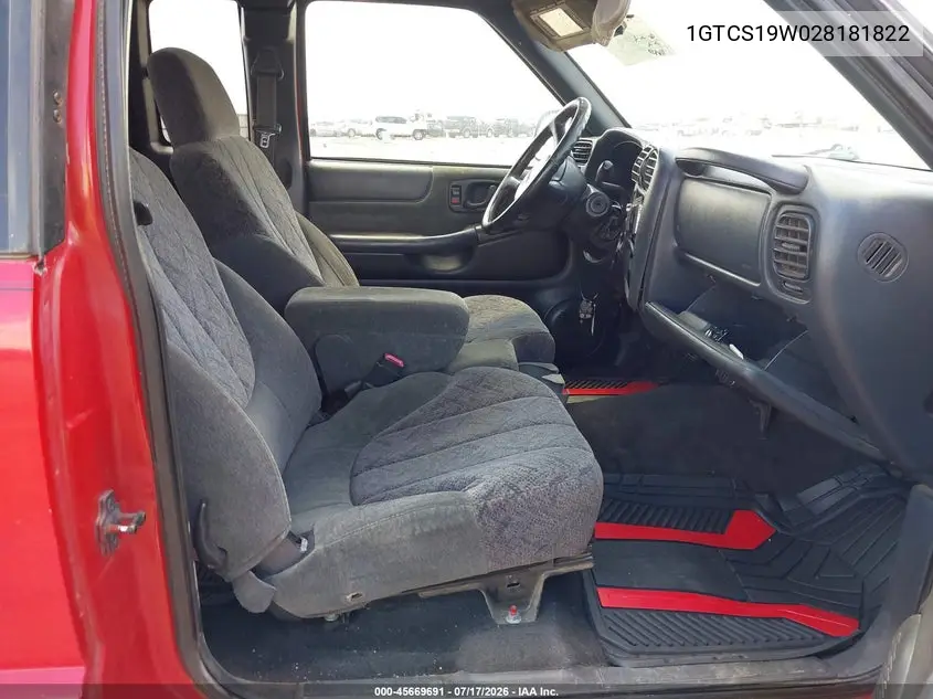 2002 GMC Sonoma Sls VIN: 1GTCS19W028181822 Lot: 45669691