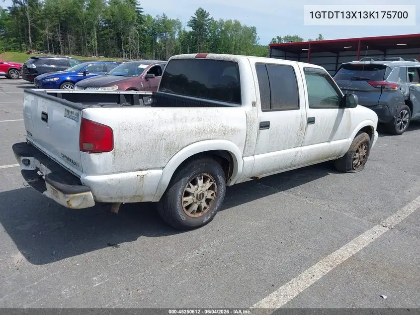 2003 GMC Sonoma Sls VIN: 1GTDT13X13K175700 Lot: 45250612
