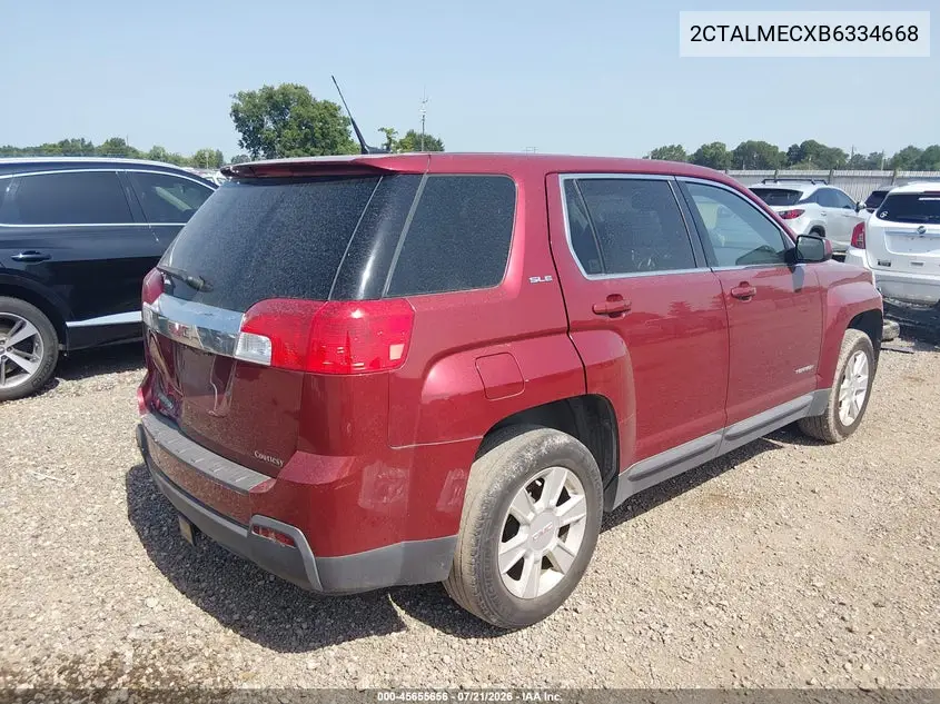 2011 GMC Terrain Sle-1 VIN: 2CTALMECXB6334668 Lot: 45655656
