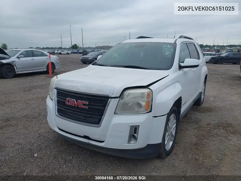 2012 GMC Terrain Slt VIN: 2GKFLVEK0C6151025 Lot: 30094168